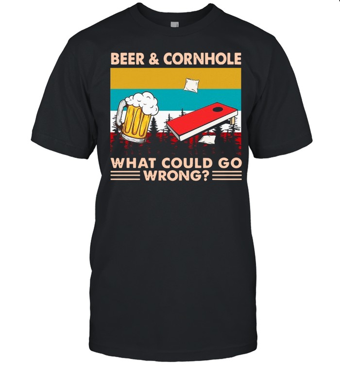 Beer And Cornhole What Could Go Wrong Vintage  Classic Men's T-shirt