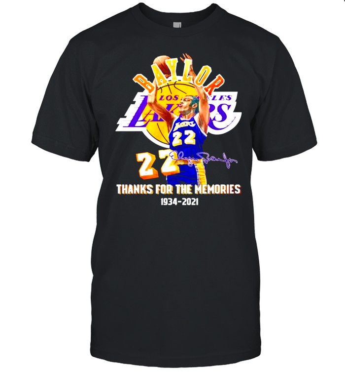 Elgin Baylor Los Angeles Lakers thanks for the memories 1934-2021 signature shirt