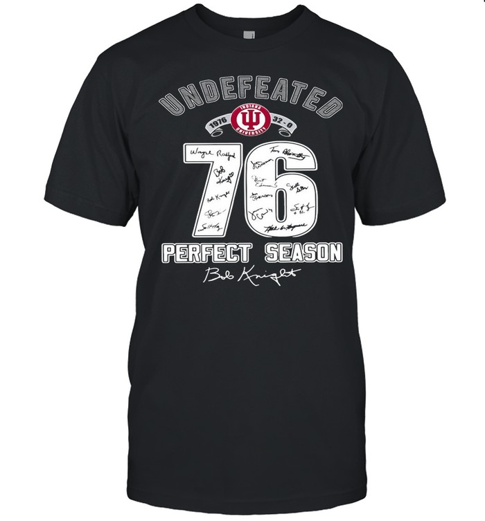 Indiana University undefeated 1976 32 0 76 perfect season signatures shirt