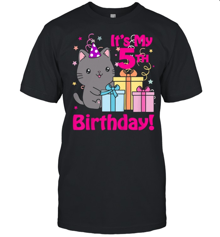 Its My 5th Birthday Girl Kitty Cat theme Party Five Shirt