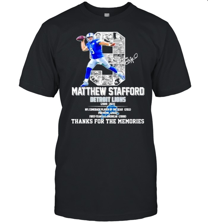 Matthew Stafford Detroit Lions 2009-2021 thanks for the memories shirt Classic Men's T-shirt