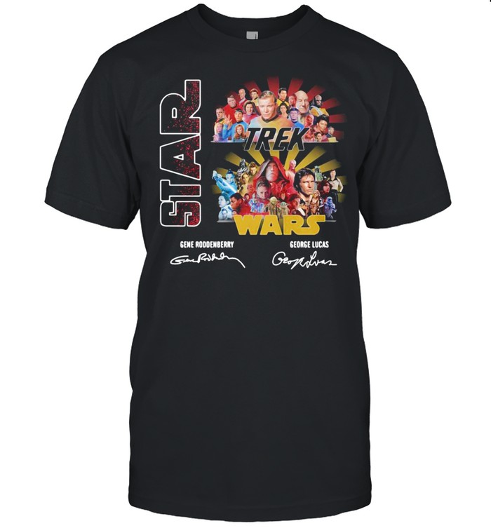 Star Trek And Star Wars Roddenberry George Lucas Signatures T-shirt