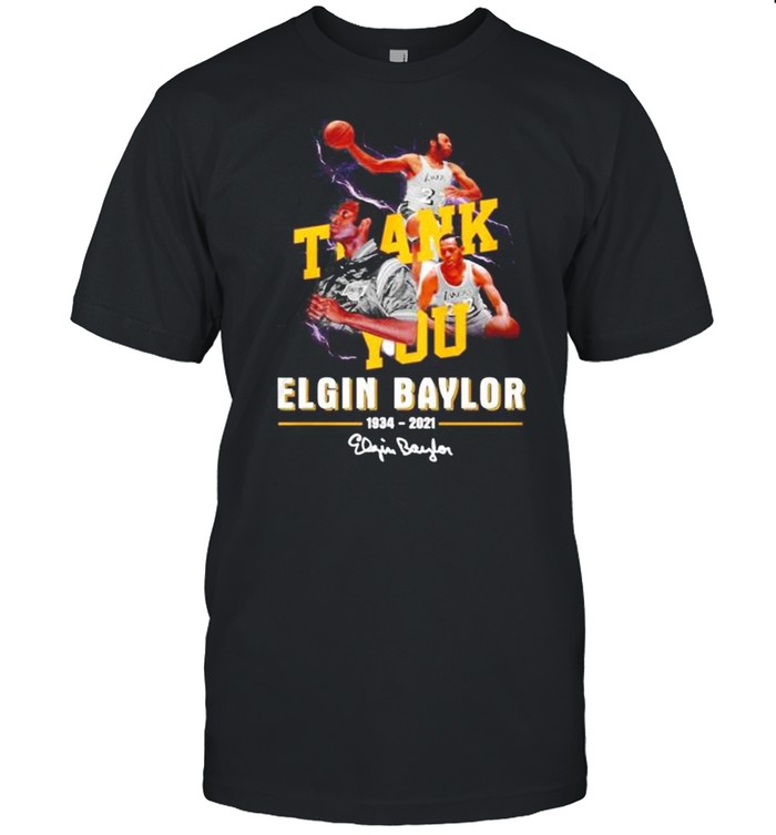 Thank you Elgin Baylor 1934-2021 signature shirt