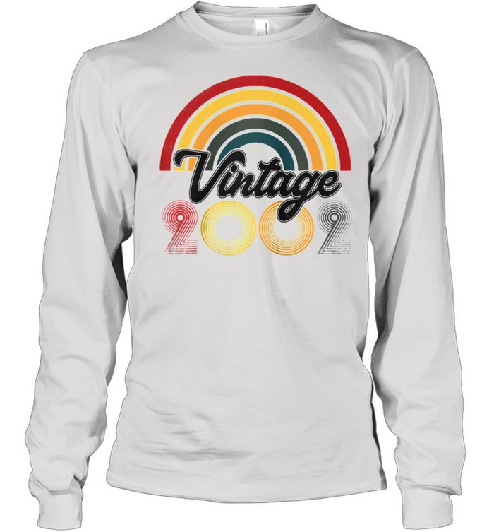 19th Birthday Vintage 2002 Retro Born Long Sleeved T-shirt