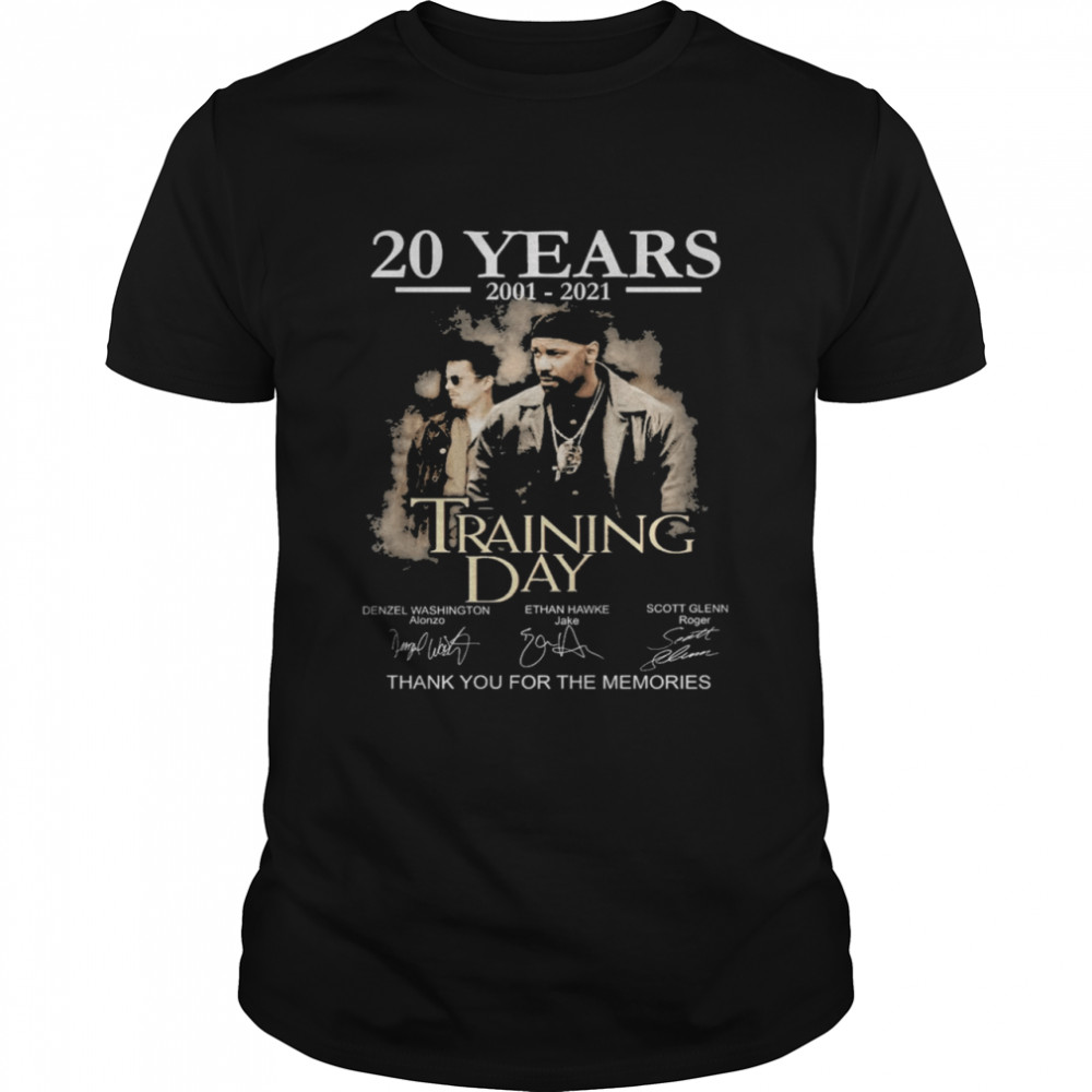 20 years Training Day signatures thank you for the memories shirt