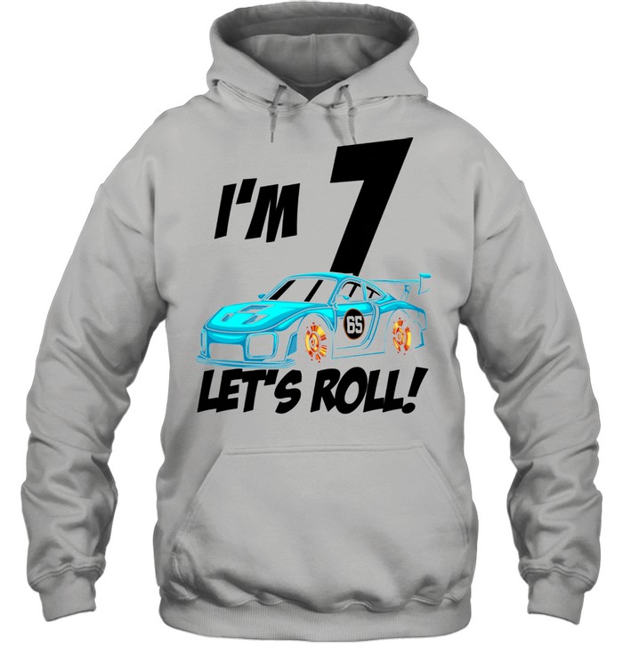 7th Birthday Boy Kid Race Car Driver 7 Years Old Unisex Hoodie