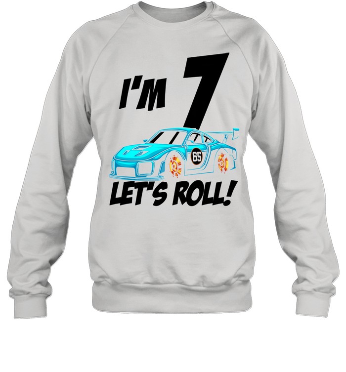 7th Birthday Boy Kid Race Car Driver 7 Years Old Unisex Sweatshirt