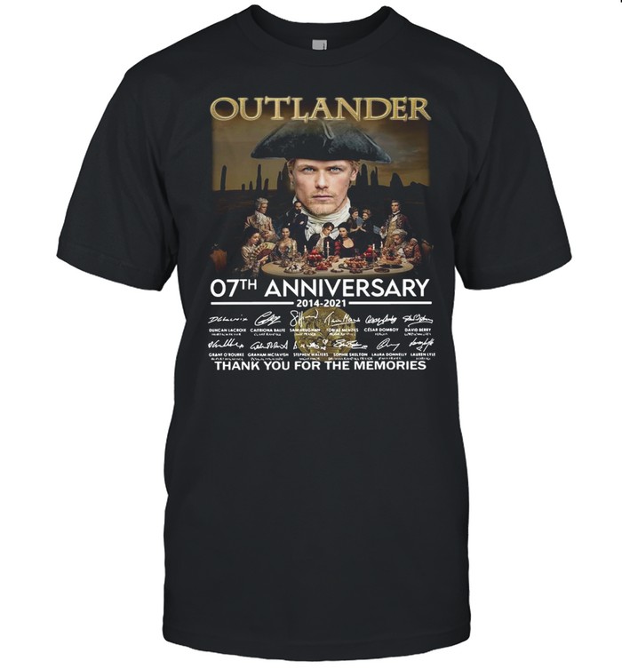 Outlander 07th anniversary 2014 2021 thank you for the memories signatures shirt
