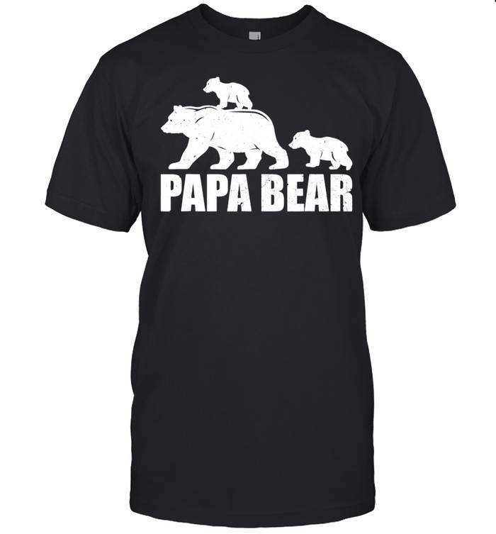 Papa Bear Two Cubs Daddy Bear Twin Papa 2  Classic Men's T-shirt