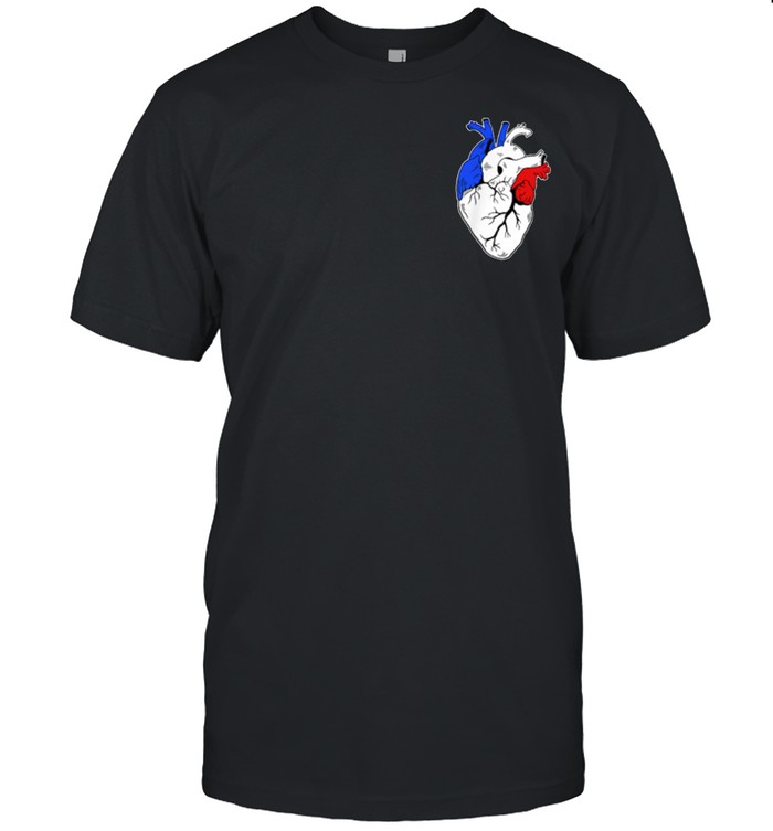France Anatomical Heart Soccer Game Flag Pride shirt