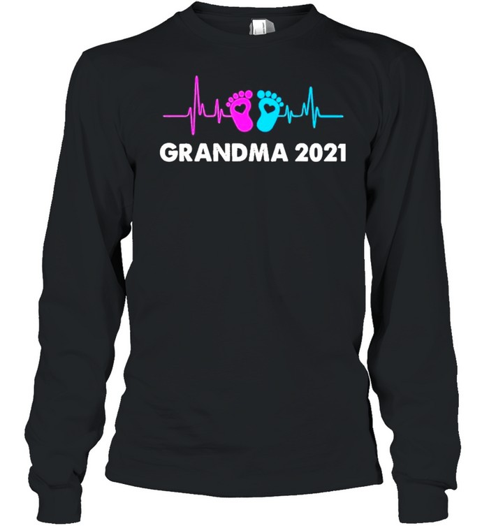 Heartbeat Grandma 2021 Mother Day New Grandma First Time Grandma shirt Long Sleeved T-shirt