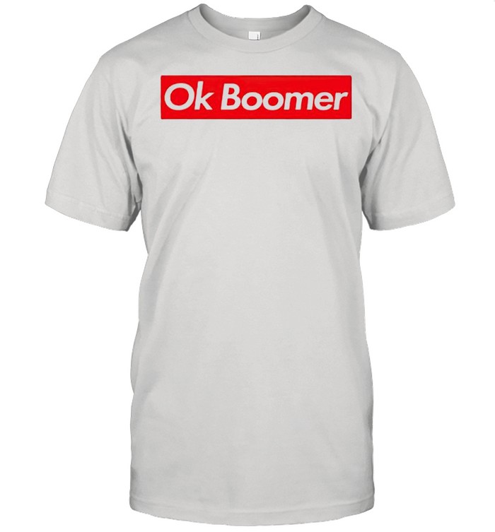 Ok boomer box logo shirt