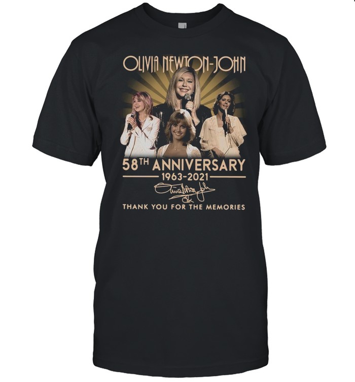 Olivia Newton-john 58th Anniversary 1963 2021 Signatures Thank You shirt