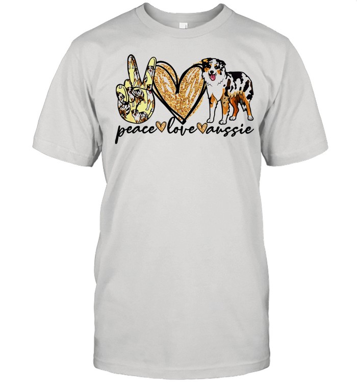 Peace Love Aussie Aussie Mom Dog  Classic Men's T-shirt