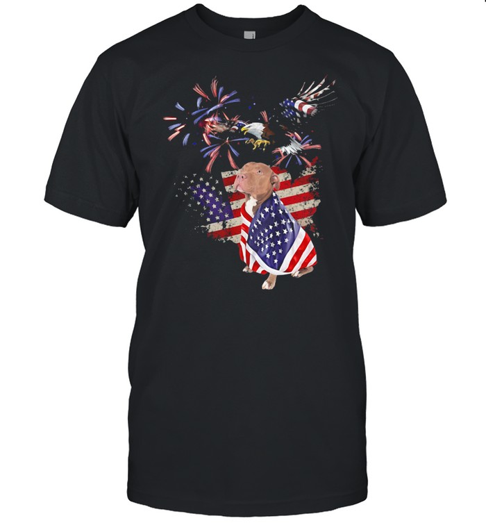 Pitbull Eagle American Flag Shirt
