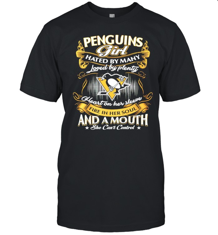 Pittsburgh Penguins girl hated by many loved by plenty heart on her sleeve shirt
