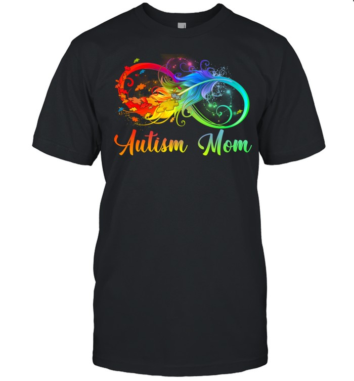 Tu Autism Mom Colorful Feather Autism Awareness Support  Classic Men's T-shirt