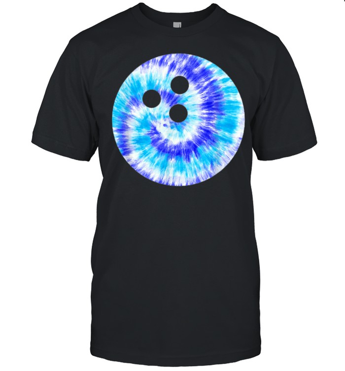 Blue Tie Dye Bowling Hippie Peace  Classic Men's T-shirt