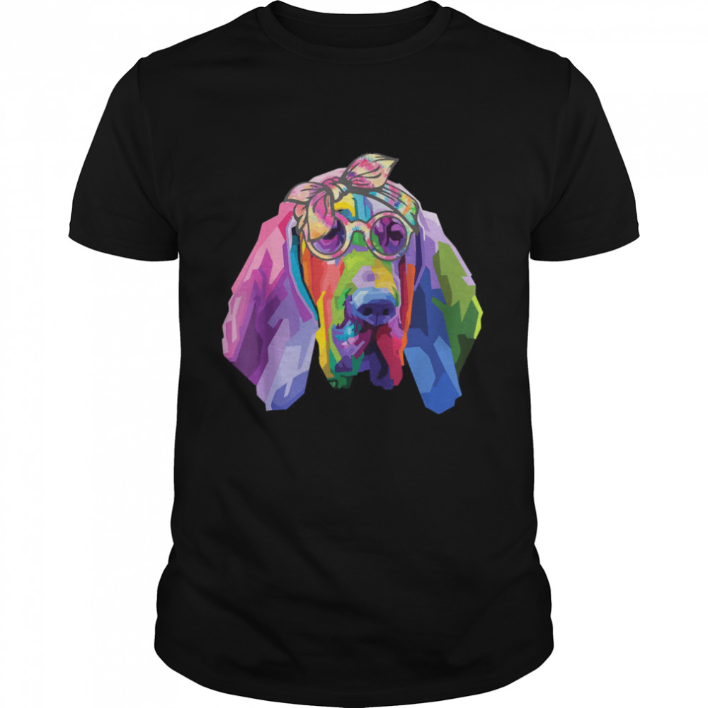 Cute bloodhound face tie dye glasses mothers day 2021 shirt