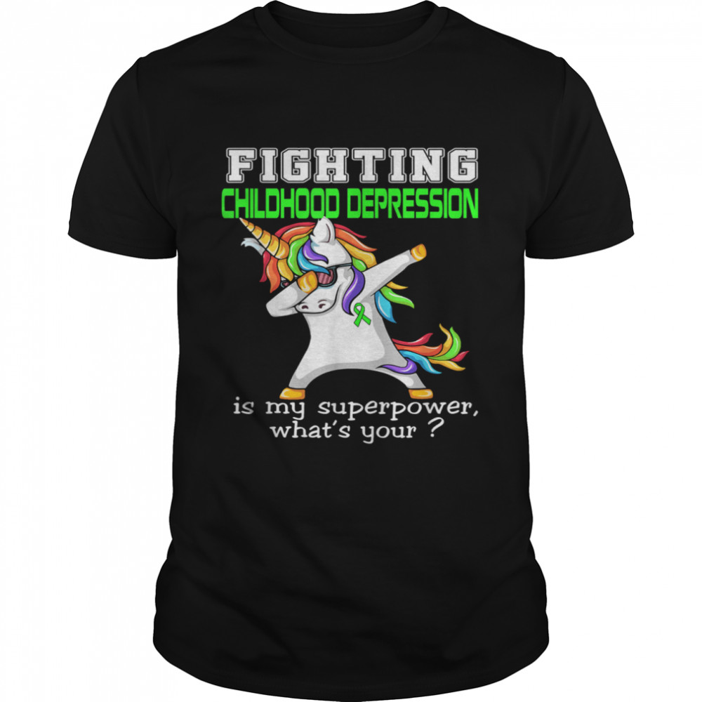 Unicorn Fighting Childhood Depression Awareness shirt Classic Men's T-shirt