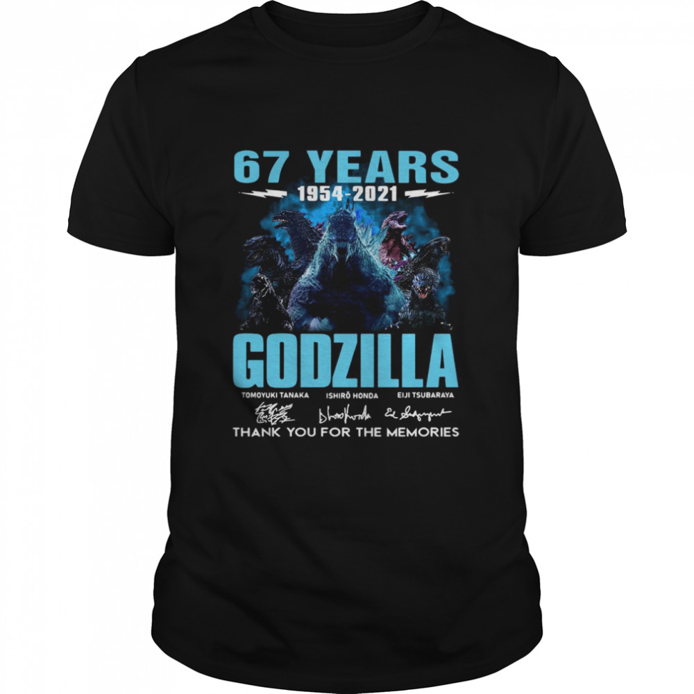 67 Years Godzilla 1954 2021 Thank You For The Memories Signatures shirt
