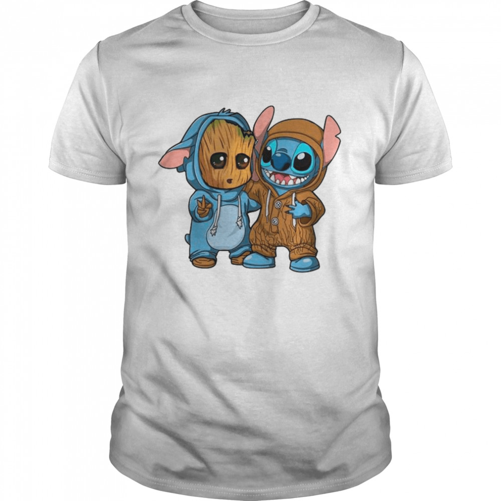Baby Groot And Stitch Is Best Friend shirt