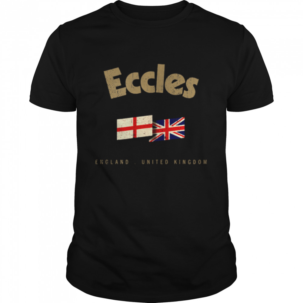 Eccles City Name Vintage UK Flag British Flag shirt