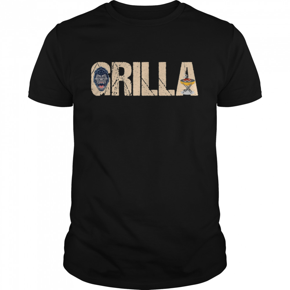 Grilla Gorilla Grillparty Grillen Frillfan Vater Spruch Shirt