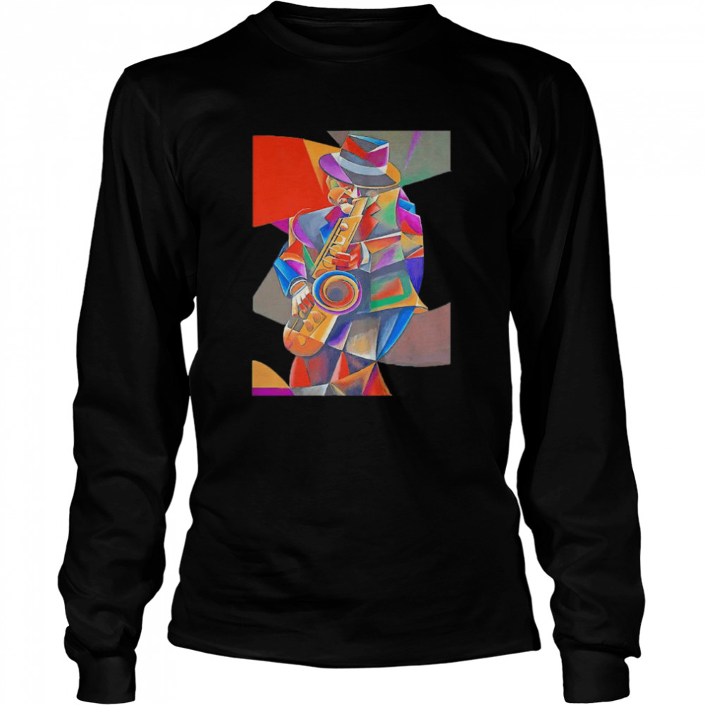 Jazz Sax Painting by Bob Gregory shirt Long Sleeved T-shirt