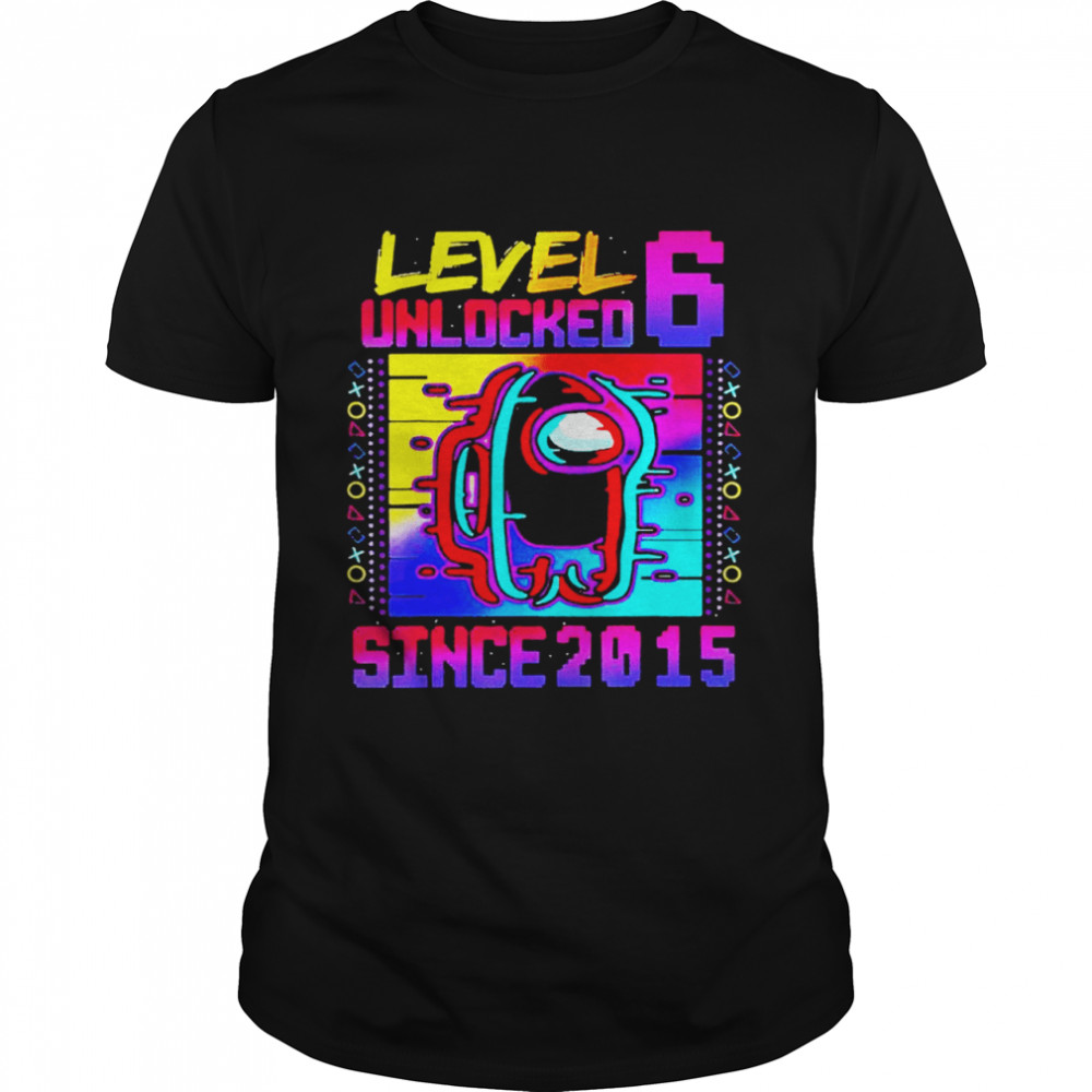 Level 6 Unlocked Among With Us 6th Birthday shirt