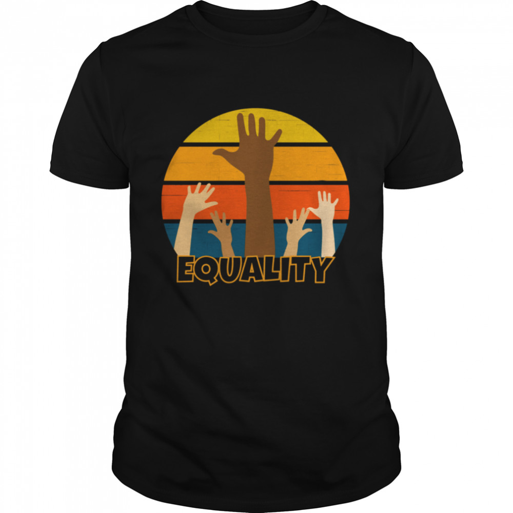 Love Equal Rights 70s 80s Retro Style Sunset Racial Equality Shirt