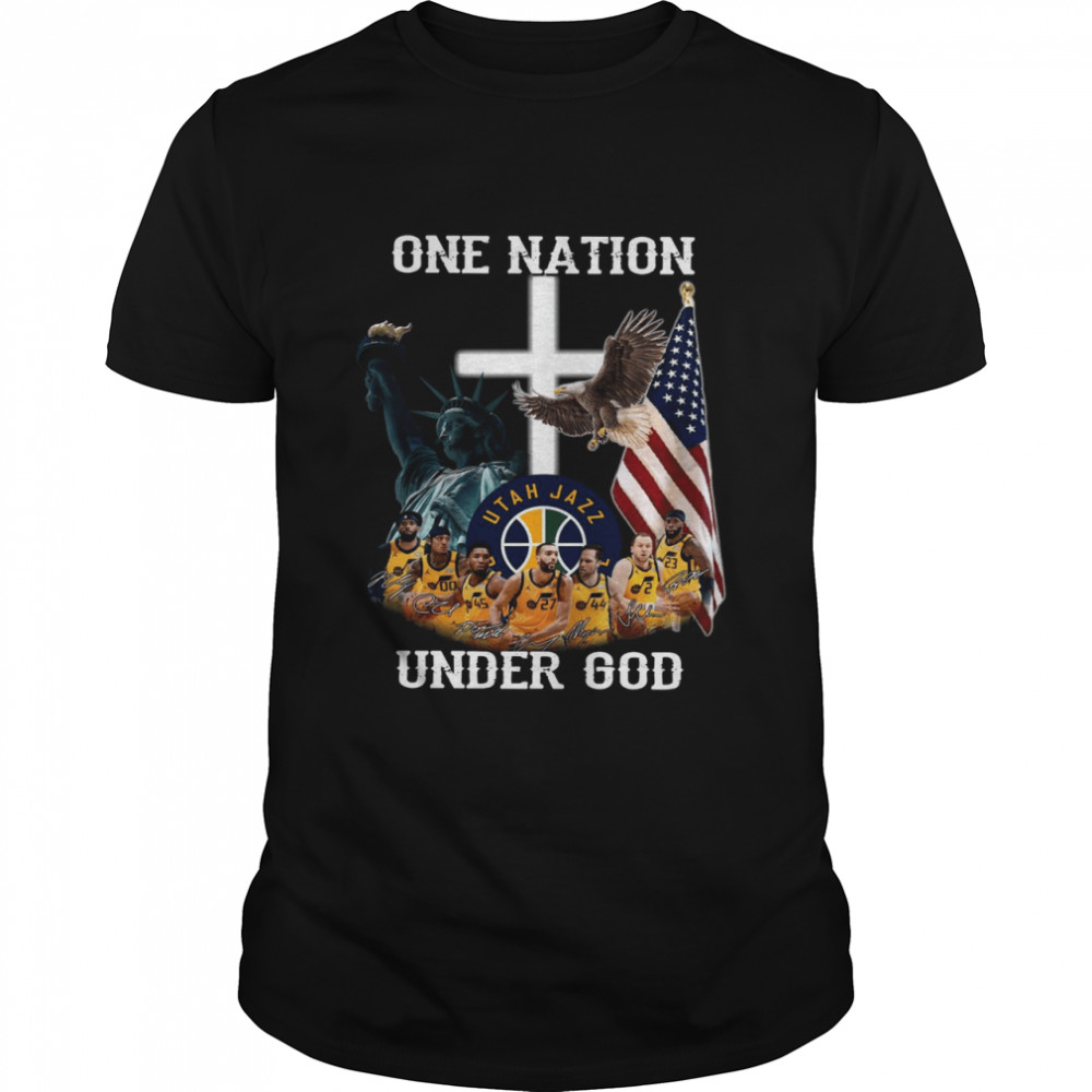 One Nation Utah Jazz Under God Signatures shirt
