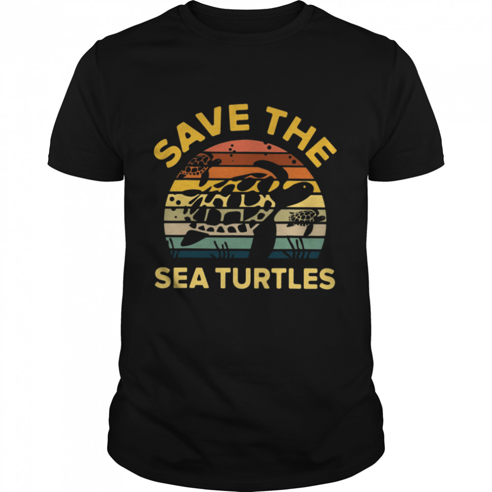 Save The Sea Turtle Vintage Retro shirt