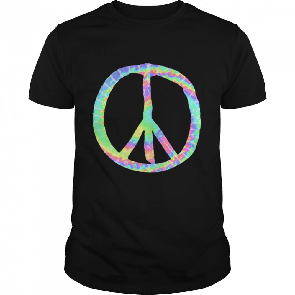 Tie Dye Friedenszeichen Liebe Glück Bunte Tye Dye Hippie shirt