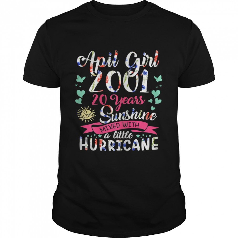 Womens April Girls 2001 20 Years Old Awesome since 2001 shirt