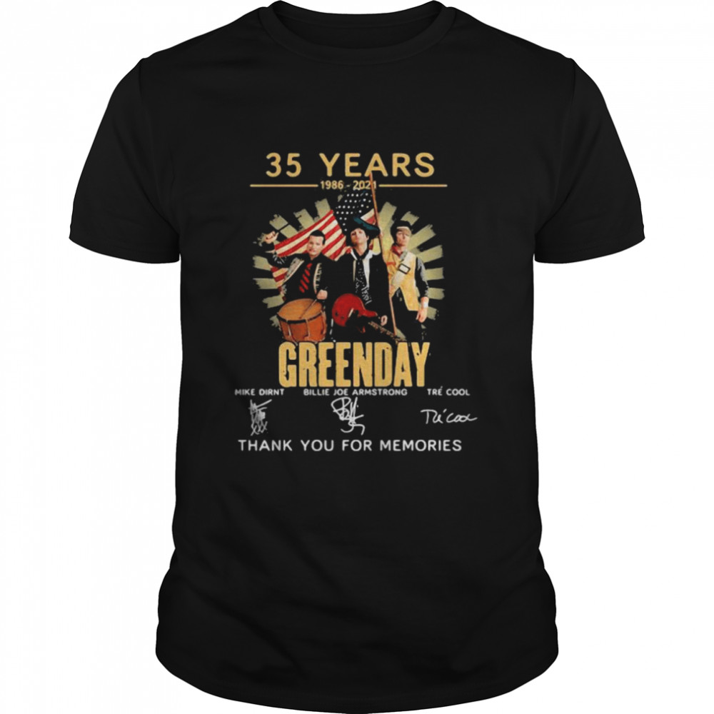 35 Years 1986 2021 Greenday Thank You For The Memories Signature  Classic Men's T-shirt
