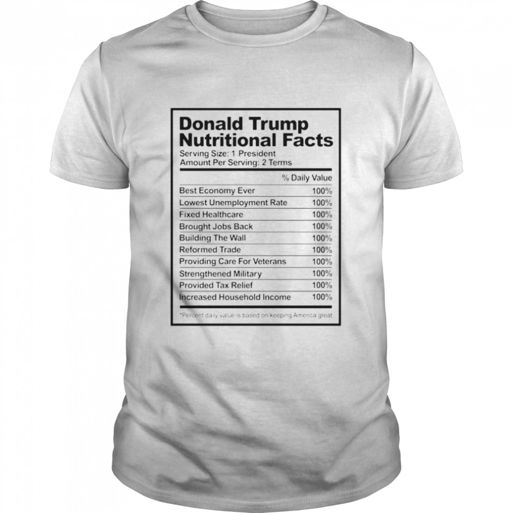 Donald Trump nutritional facts shirt