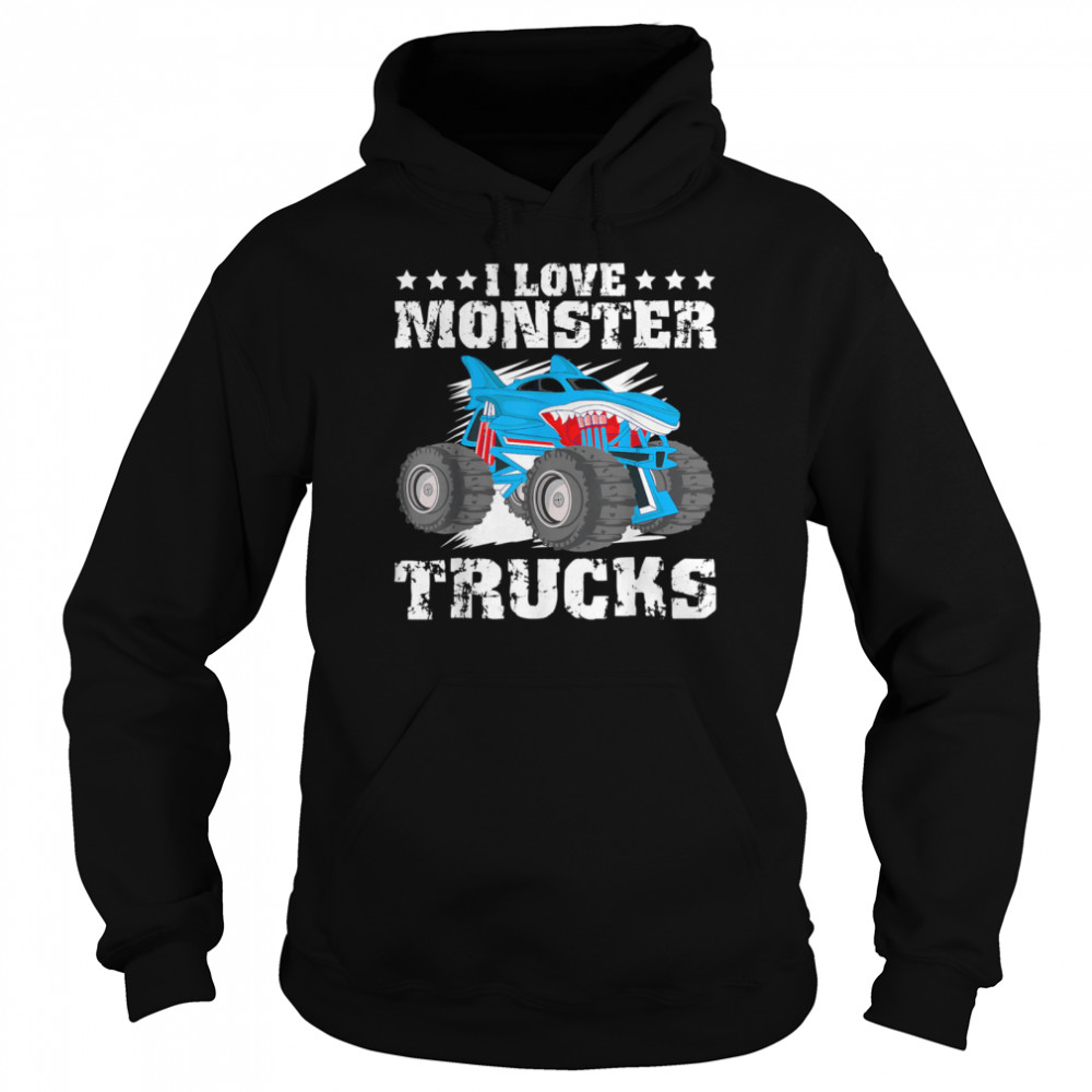 I Love Monster Trucks Stars Unisex Hoodie