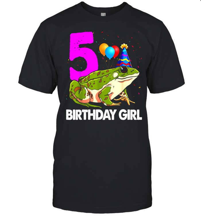 Birthday Girl 5 Frog Toodlers Frog Love shirt