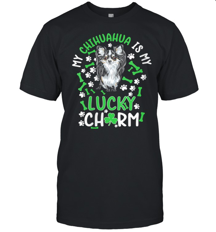Womens My Chihuahua is My Lucky Charm paw dog st Patrick’s day shirt