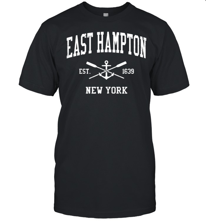 East Hampton NY Vintage Crossed Oars & Boat Anchor Sports shirt Classic Men's T-shirt