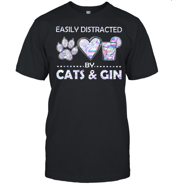 Easily distracted by Cats and gin shirt Classic Men's T-shirt