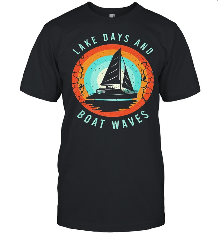 Lake day boat waves boating shirt Classic Men's T-shirt