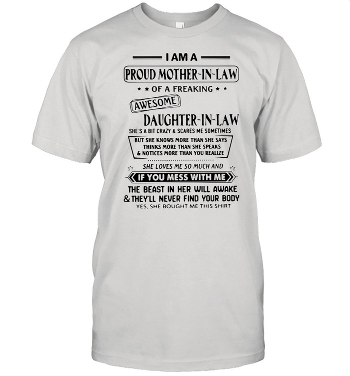 Proud Mother in law awesome Daughter in Law  Classic Men's T-shirt