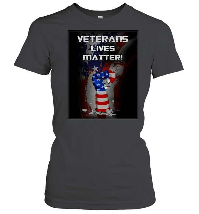 American Flag Veterans Lives Matter Hand T-shirt Classic Women's T-shirt