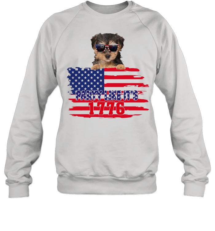 American Flag Yorkipoo Party Like It’s 1776 T-shirt Unisex Sweatshirt
