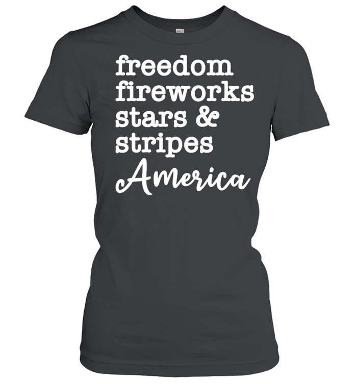 Freedom fireworks stars and stripes America shirt Classic Women's T-shirt