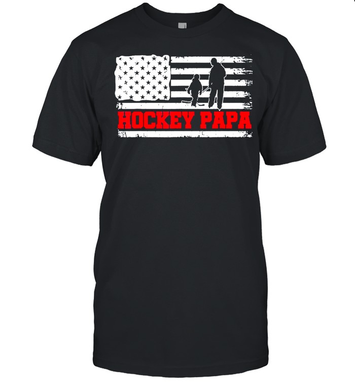 Hockey Papa American Flag shirt Classic Men's T-shirt
