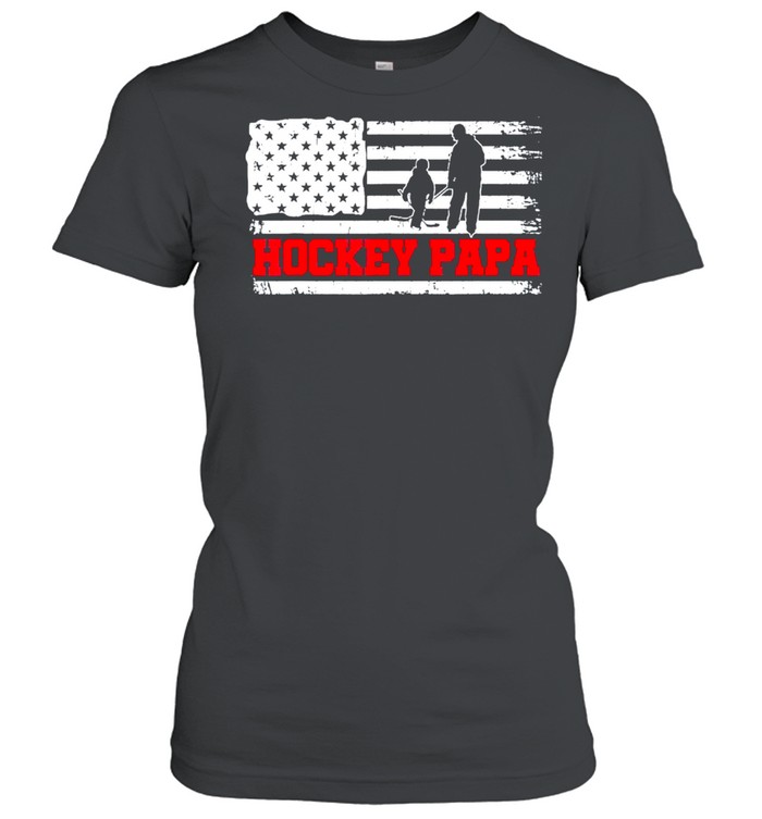 Hockey Papa American Flag shirt Classic Women's T-shirt
