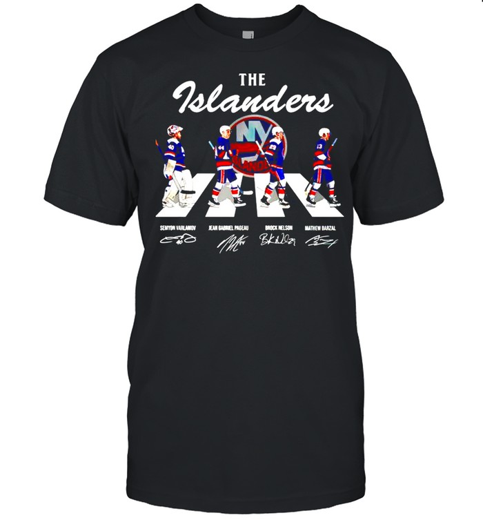 The Islanders mashup The Beatles Abbey Road signatures shirt